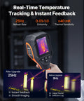 Handheld Beast Mode Thermal Imaging Camera with 320x240 TISR Super Resolution and 2MP Visual Camera showing real-time thermal images.