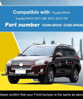 Toyota RAV4 Front Bumper Tow Hook Cover Silver Replacement 2012 2013 7th Gen Models 53286 0R040 53285 0R040 car shown