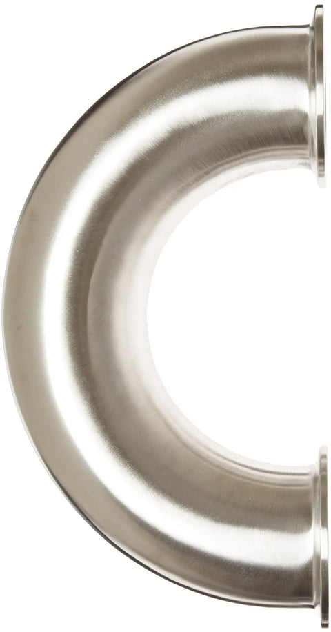 316L Stainless Steel Sanitary Clamp Fitting With 180 Degree Return Bend, 2 Inch Tube OD, side view