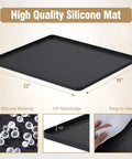 Non-Slip Silicone Water Cooler Mat With Raised Edge For Floor Protection Under Water Dispenser 22 By 19 Inches Spill-Proof Mat