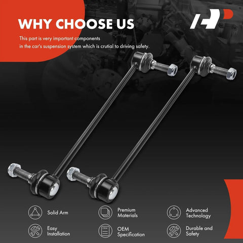 Two Pack Front Sway Bar Links Pair For Ford Fusion 2013-2020 Edge 2015-2022 Police Responder Hybrid And SSV Plug-In Hybrid