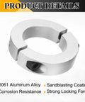 Two Piece Double Split Shaft Collar Clamp On 60Mm Bore, 95Mm Outer Diameter, 22Mm Thick, Sandblast Coated Aluminum Alloy