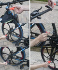 Cyclist using Y Shaped Bicycle Wrench Tool Set For Quick Bike Repairs With External Three Way Hex Wrenches on bicycle outdoors
