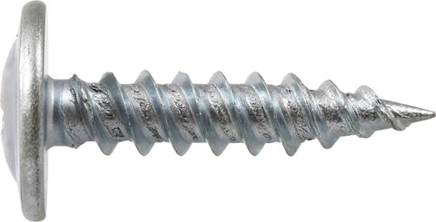 Pro Level Self Piercing Lath Screws Gauge 8 By Three Quarter Inch Modified Truss Head Phillips Drive Zinc Coated 100 Pack close-up of screw.