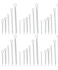 Assortment of steel cotter pins in various sizes from the 555 Piece Steel Cotter Pin Assortment Kit With Roll And R Shape For Trailer Hitch And Truck.