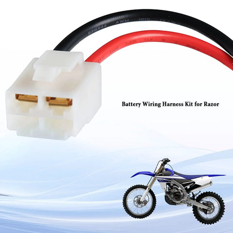 Battery Wiring Harness Kit For MX350 MX400 Electric Scooters And Dirt Bikes 4 Hole Socket 14AWG 4 Pin 2 Wire Replacement Power Cable With Durable Connectors And Plug And Play Ready