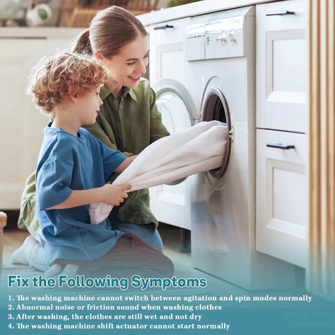 Mother and child using dryer to highlight Dryer Roller Replacement Kit With DC97 16782A Roller DC93 00634A Idler Pulley benefits.