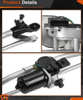 Premium Front Windshield Wiper Motor And Linkage Assembly Compatible With Jeep Wrangler JK 2007 To 2018, detailed components view.