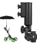 Heavy Duty Golf Push Cart Umbrella Holder 180 Degree Adjustable Clamp for Stroller Wheelchair Mobility Scooter Beach Chair