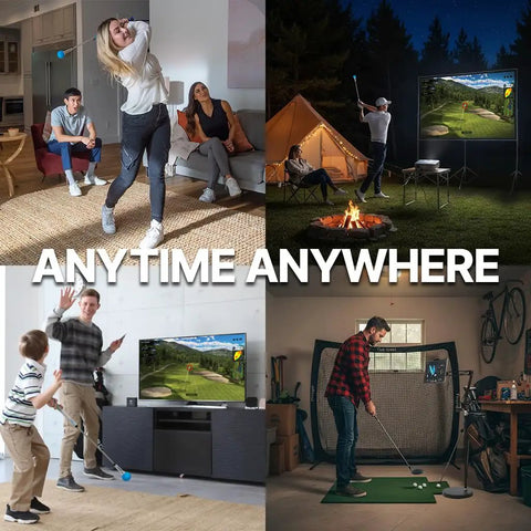 Indoor Outdoor Golf Simulator With Swing Stick And Game Changing Motion Sensor 3D Swing Analysis in various settings