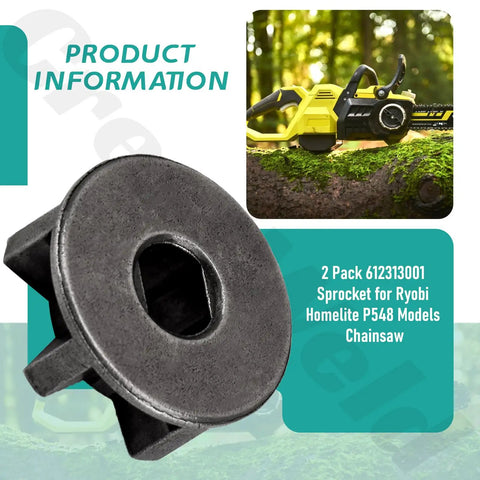 Two Pack 612313001 Chainsaw Sprockets For P548 Models Replacement Parts Built Tough With Metal Construction Fits Select Chainsaws Easy Install Long Lasting Gear To Keep Your Cutters Spinning. black metal sprocket for Ryobi Homelite P548 chainsaw
