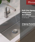 Arkitek Kitchen Faucet With Pull Down Sprayer, Single Handle High Arc, Stainless Steel Sink Faucet With Accudock Docking Technology, 1 Or 3 Hole Install, Deck Plate Included, Model LG534LPMS installed in a modern kitchen sink
