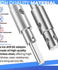 Two Stage Auger Adapter Conversion Kit For Your Drill Turns One Half Inch Hand Drills Into Ice Augers And Fits Auger Shafts With Three Quarter And Seven Eighths Inch Inner Diameter DIY Friendly Ideal For Ice Fishing And Garden Planting showing stainless steel build with features