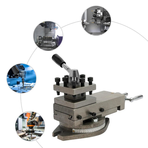 Upgraded At300 Lathe Tool Post Assembly with rock solid construction and quick change action for efficient workshop tasks.