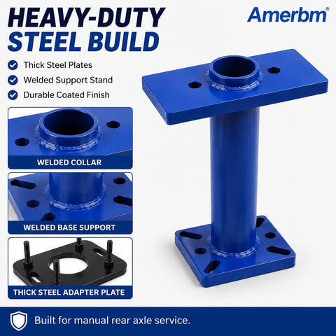 Pro Rear Axle Bearing Puller And Installer Tool Kit For Toyota Tacoma Tundra 4Runner Hilux T100 1995 To 2020 Fits Remove Wheel Bearings And Abs Tone Rings Using 4 Bolt Drive Blue Set Makes Job Quick So You Can Drive Without Stress. heavy-duty steel rear axle service tool with welded collar and adapter plate