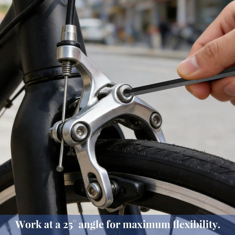 Adjusting bike brakes with Eight Piece One Eighth Inch Ball End Hex Keys Set Long Allen Wrench Pro Grade Chrome Vanadium Steel