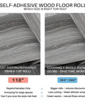 Real Wood Look Vinyl Floor Roll Featuring Dead Simple Peel And Stick Setup Super Wide Layout for 118 inch or 394 inch options.