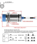 Diagram of M30 Capacitive Proximity Sensor Switch Non Shield Type LJC30A3 H Z BY with dimensions and cable details