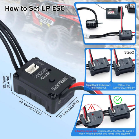 3500KV Outrunner Brushless Motor With 25A ESC for RC Crawlers setup guide, showing ESC connection steps