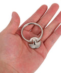 Hand holding 8 Piece Silver Metal Ring Drawer Pulls Handles Vintage Cabinet Knobs For Kitchen And Bath Furniture Hardware Round Drop Ring