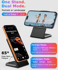 Magnetic Wireless Charging Stand For iPhone 12 Through 17 Series Onyx Black With Ultra Strong N52 Magnets shown with dual mode use