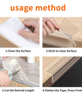 Instructions on applying Clear Self Adhesive Corner Protectors And Edge Guard Tape For Baby Safety Flexible Bumper Strips.