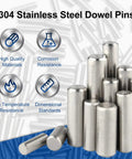 3mm By 20mm Stainless Steel Dowel Pins 304 Grade Cylindrical Locating Pins For Precision Alignment Easy Insertion Rust Resistant Durable For Tools Machinery And DIY Projects, 304 stainless steel pins