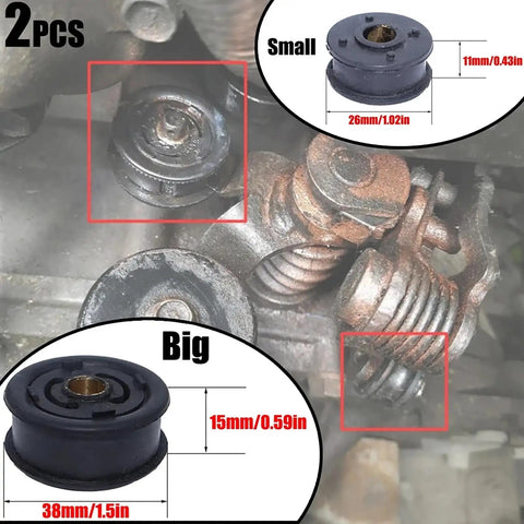 Hyundai Elantra 2011-2016 And Sonata 2007-2012 Gear Shift Linkage Bushings Repair Kit with sizes shown in diagram
