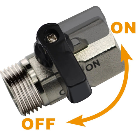 Shut Off Brass Ball Valve One Half Inch Standard Connections With Polished Chrome Finish, Quarter Turn On Off Valve For Plumbing