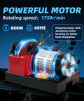 Beast Mode Eight Hundred Watt Lawn Mower Blade Sharpener And Bench Grinder with 800W powerful motor and nine inch ceramic grinding wheel.