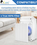 3 Pack C545 HEPA Replacement Filter S For C545 B151 P150 And 9300 Air Purifiers next to air purifier in living room