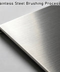 Brushed surface detail of Heavy Duty Stainless Steel Workbench With Beefy Reinforced Crossbars And Folded Safety Edges.