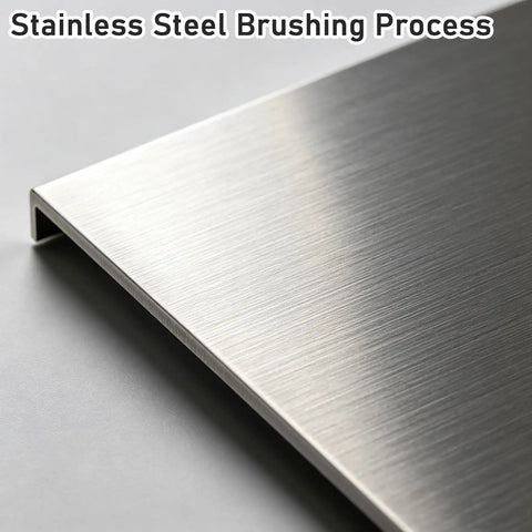 Brushed surface detail of Heavy Duty Stainless Steel Workbench With Beefy Reinforced Crossbars And Folded Safety Edges.