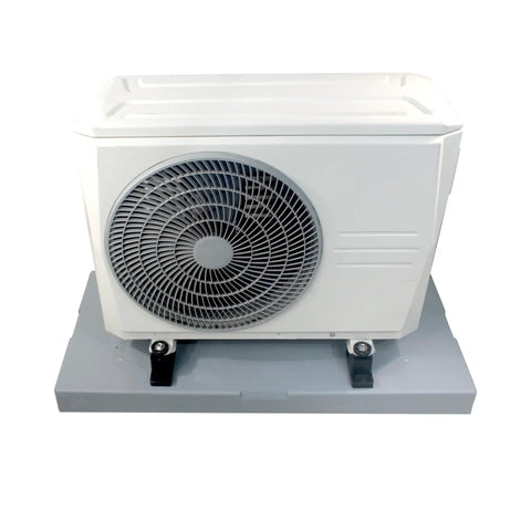 Anti Vibration Mini Split Pad For HVAC Condensers And Heat Pumps, 18 W x 38 L x 3 In Thick Paver Pad, Durable Polypropylene Shock Absorbing Base, Non Slip, Weatherproof Isolation Mat For Air Conditioner Gray