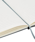 Nothing Moves Without Us Hardcover Journal For Logistics Pros Desk Essential With 240 Lined Pages And 120 Sheets Elastic Closure Ribbon Bookmark Expandable Inner Pocket And Pen Holder Black open lined pages with ribbon bookmark