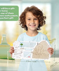 Child holding a Large Viewing Ant Farm For Live Ants And Sand Habitat, Double Sided Ant Colony Observation Kit, educational gift.
