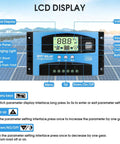 MPPT Solar Charge Controller 12-24V Auto Switch For Lead-Acid And Lithium Batteries 30A with LCD, showing voltage and settings