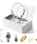 Slick Ultrasonic Jewelry Cleaner Machine With Four Hundred Fifty Milliliter Tank And Three Timer Modes To Deep Clean Rings Eyeglasses Watches And Toothbrush Heads Real Quick with jewelry and glasses.