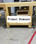 Heavy Duty Retractable Workbench Casters Kit With Smooth Rolling Polyurethane Wheels And No Jiggle Adjustable Leveling Glides for sturdy workbench support.