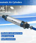 Mini Aluminum Pneumatic Cylinder MAL16x25 Double Acting Single Rod 16mm Bore 25mm Stroke Adjustable Rod Buffer