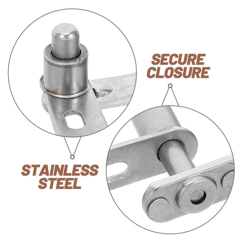 Heavy Duty Self Closing Stainless Steel Gate Hinges For Swinging Double Doors With Accurate Alignment And Modern Brushed Finish Built For Bars And Kitchen Use On Double Doors, close-up of hinge mechanism with secure closure feature.