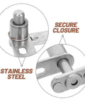 Close-up of stainless steel double action spring door hinges for kitchen and double doors self closing hinges with ball bearing brushed modern finish