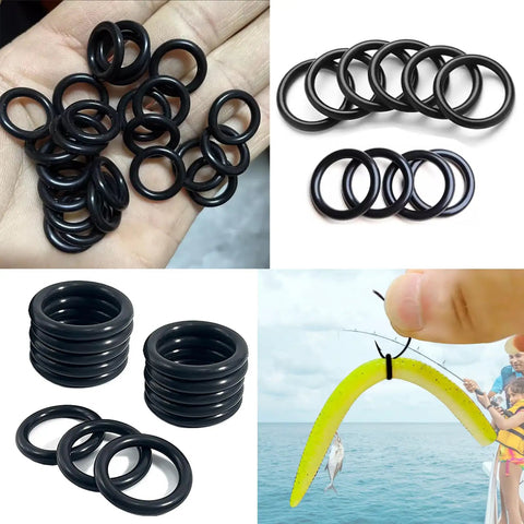 Bass Fishing Wacky Rig O Ring Kit, 200 Silicone Rings For Wacky Rig And Neko Rig, Fits 4 To 5 Inch Senko Finesse Soft Plastic Worms