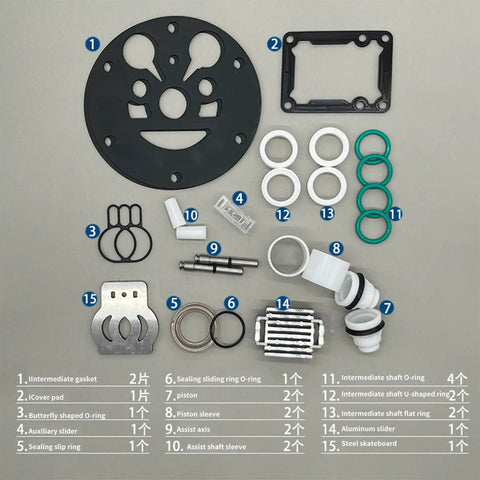 Pneumatic Diaphragm Pump Piston Refurbished Parts Kit For QBY And QBK Series Pumps Including Air Valve Accessory Kit