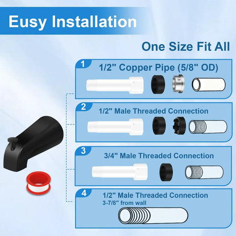 Installation guide for Dope Matte Black Tub Shower Trim Kit 3 Piece Set With Bath Spout Replacement Shower Knobs For Pfister Verve 3-Handle