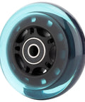 Close-up of Inline Skate Wheel Replacement Kit 85A 64mm Blue with Pro Grade ABEC9 Bearings visible for smooth cruising