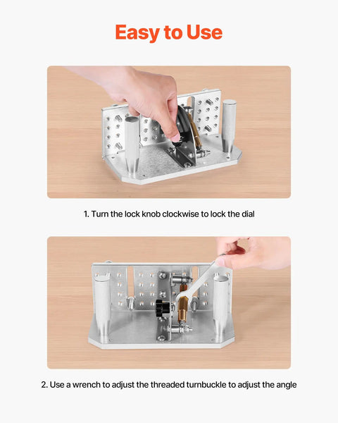Rugged Adjustable Belt Sander Knife Jig With Dual Handles 85 To 115 Degrees Angle Finder tool demonstrating angle adjustment features.