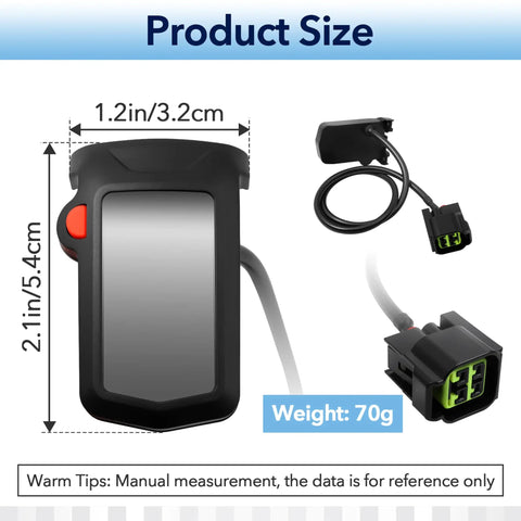 Digital Speedometer Display For Light Bee XS Electric Bike Real Time Speed Readout And Hour Meter Size Diagram