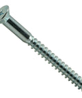 Heavy Duty Zinc Plated Steel Phillips Flat Wood Screws Size 16 By 3 Inches with flat head and spiral shaft, ideal for construction.