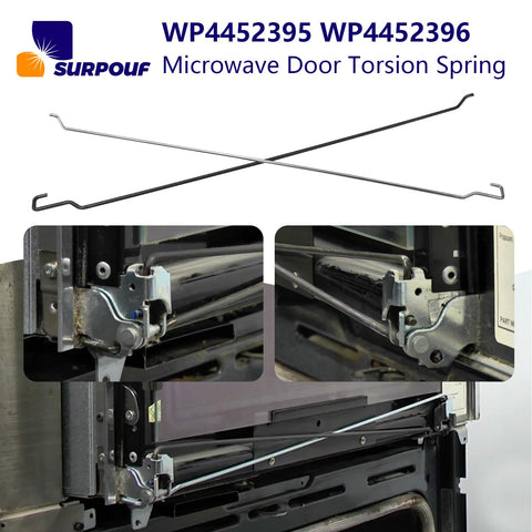 Microwave Door Torsion Spring Kit Left And Right Stainless Steel Models for KitchenAid Whirlpool Microwaves Replacement detail